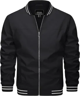 MAGNIVIT Men's Bomber Jackets Lightweight Jacket Varsity Flight Jacket Baseball Windbreaker Water Resistant Spring Autumn