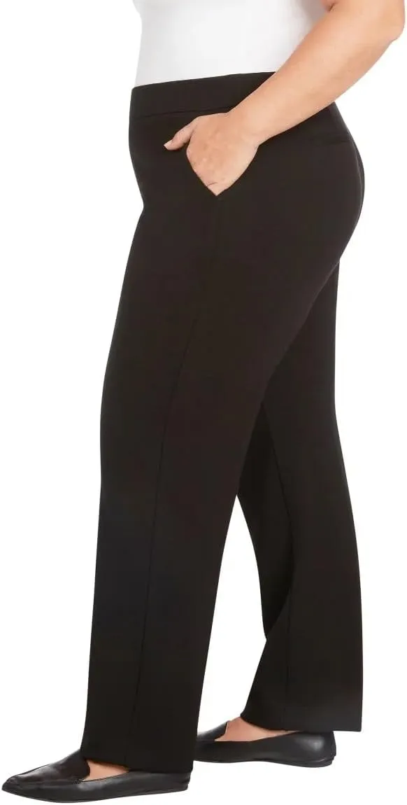 Matty M Women's Pull On Straight Leg Office Pants