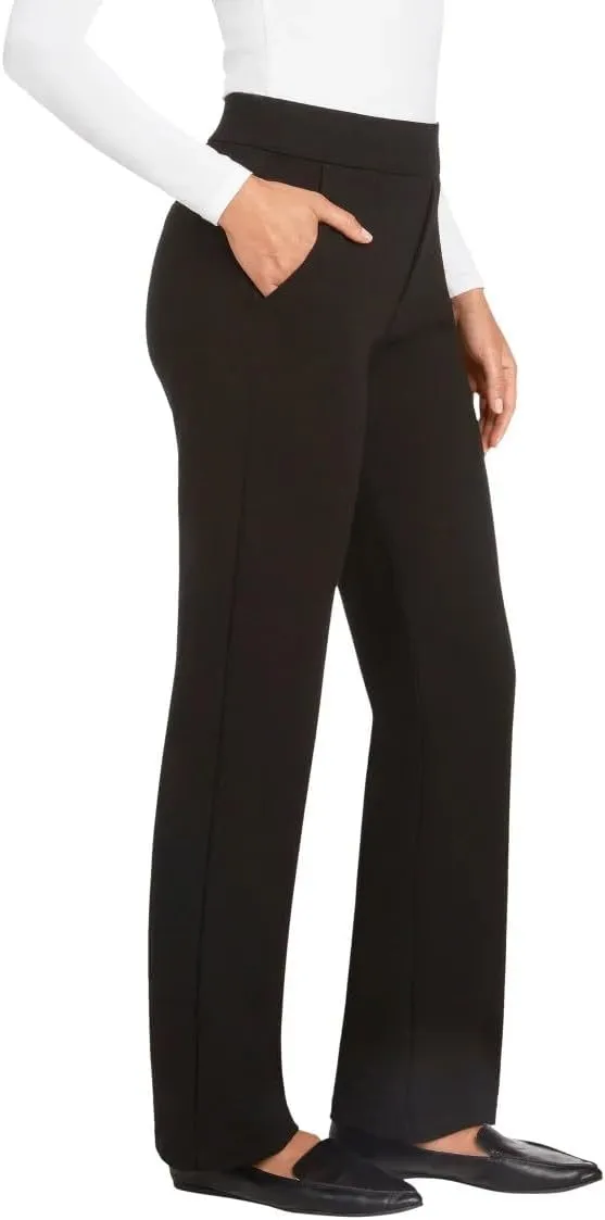 Matty M Women's Pull On Straight Leg Office Pants