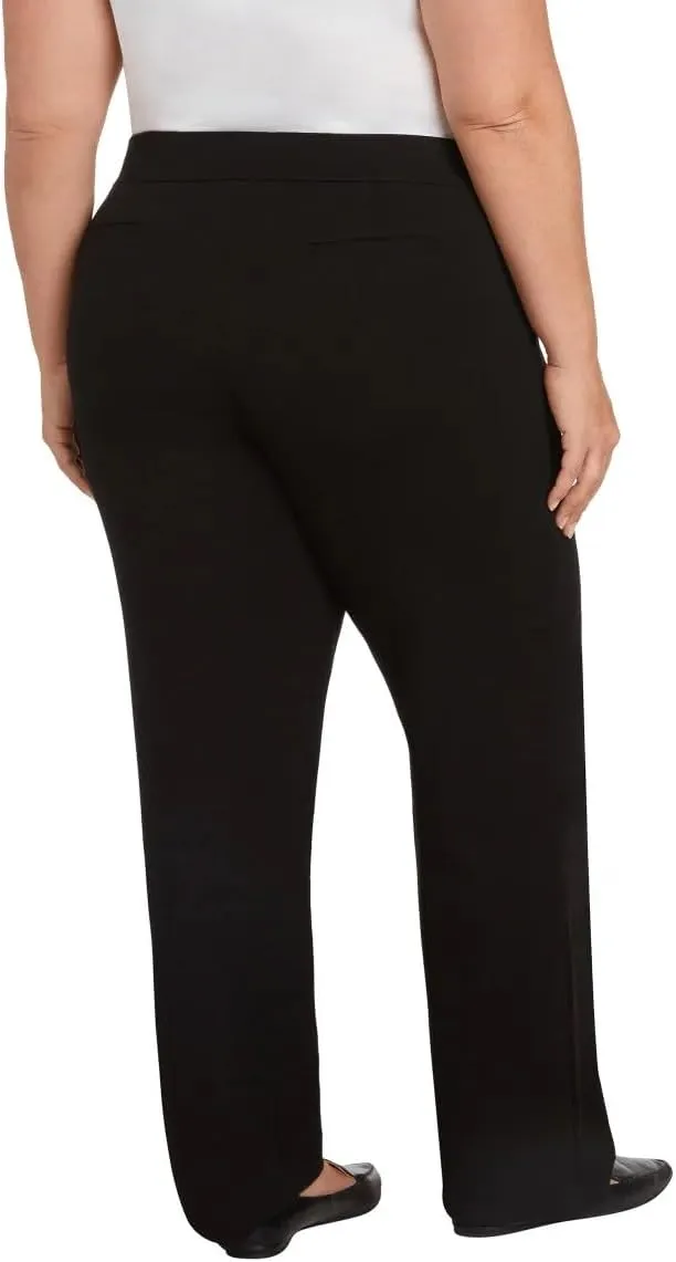 Matty M Women's Pull On Straight Leg Office Pants