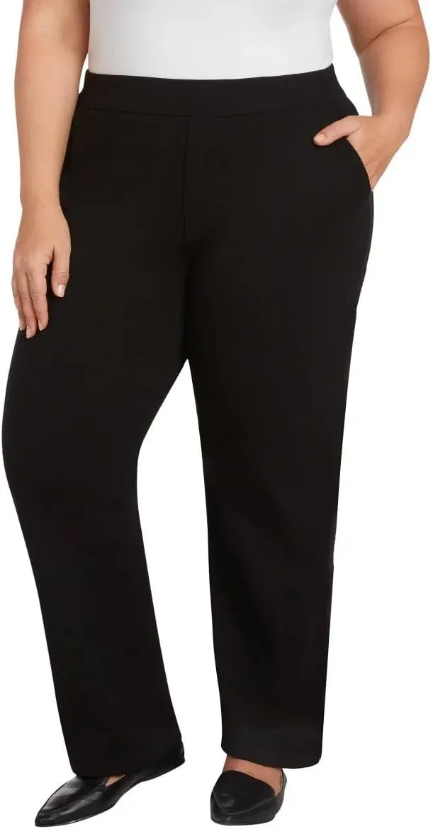 Matty M Women's Pull On Straight Leg Office Pants