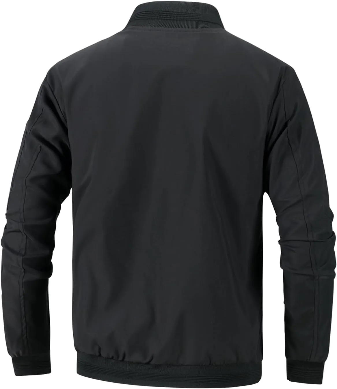 Mens Lightweight Bomber Jacket Casual Windbreaker Zip Up Coat with Pockets for Spring Fall