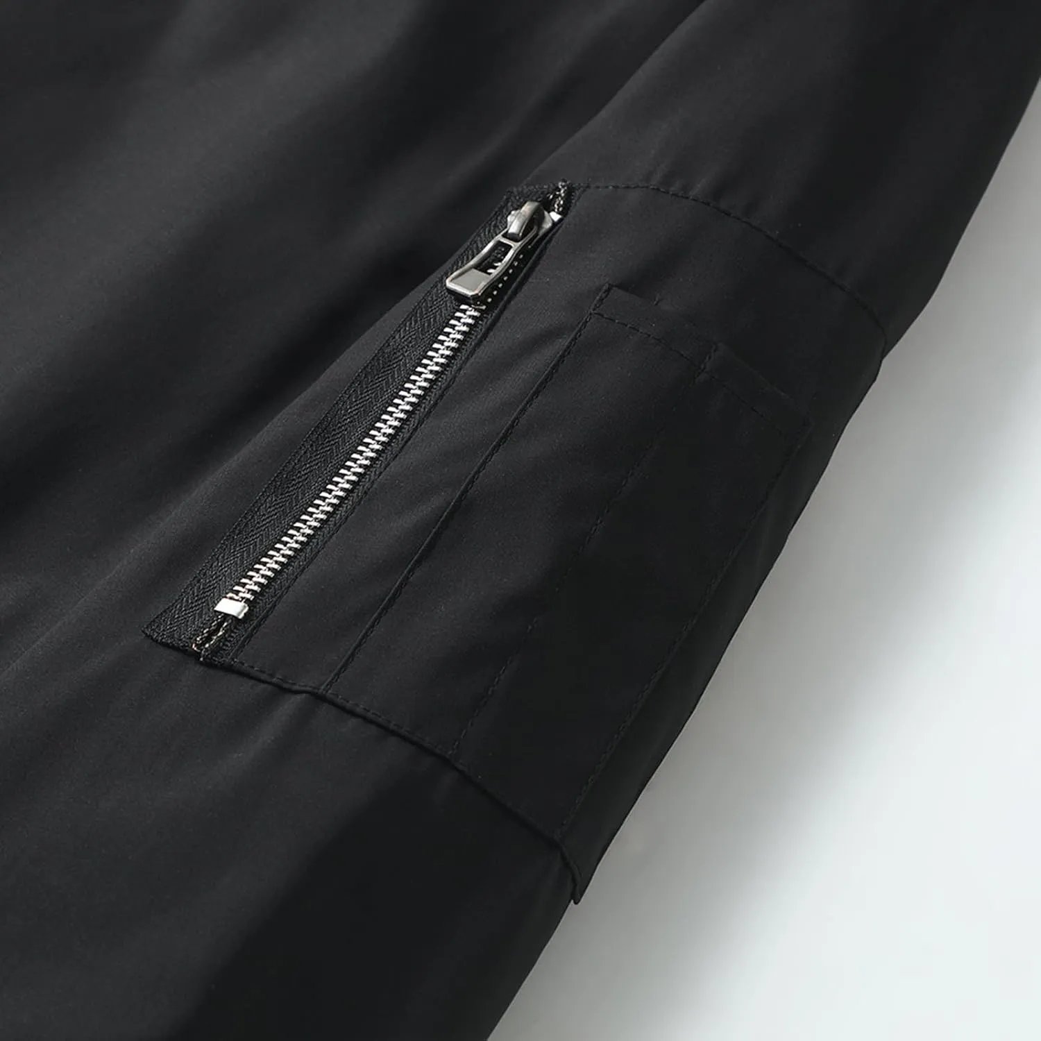 Mens Lightweight Bomber Jacket Casual Windbreaker Zip Up Coat with Pockets for Spring Fall