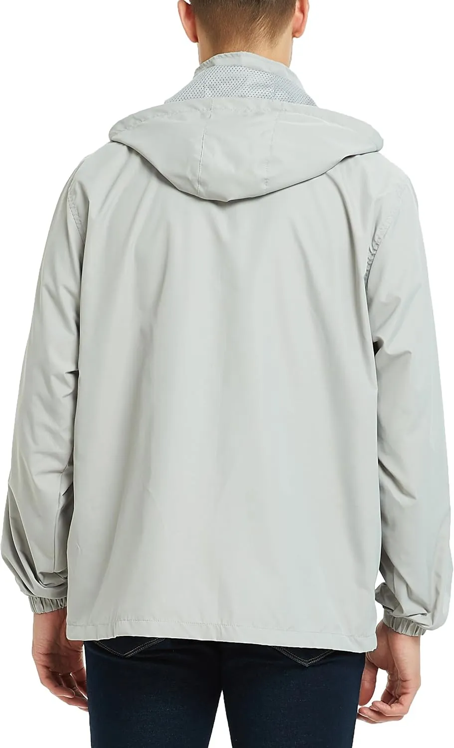 Mywu Mens Windbreaker Jackets Lightweight Rain Jacket Waterproof Raincoat with Hood Outdoor Running Hiking Cycling