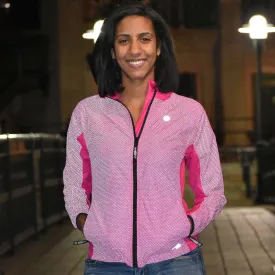 Newport Women's Reflective Packable Windbreaker in Beet Root