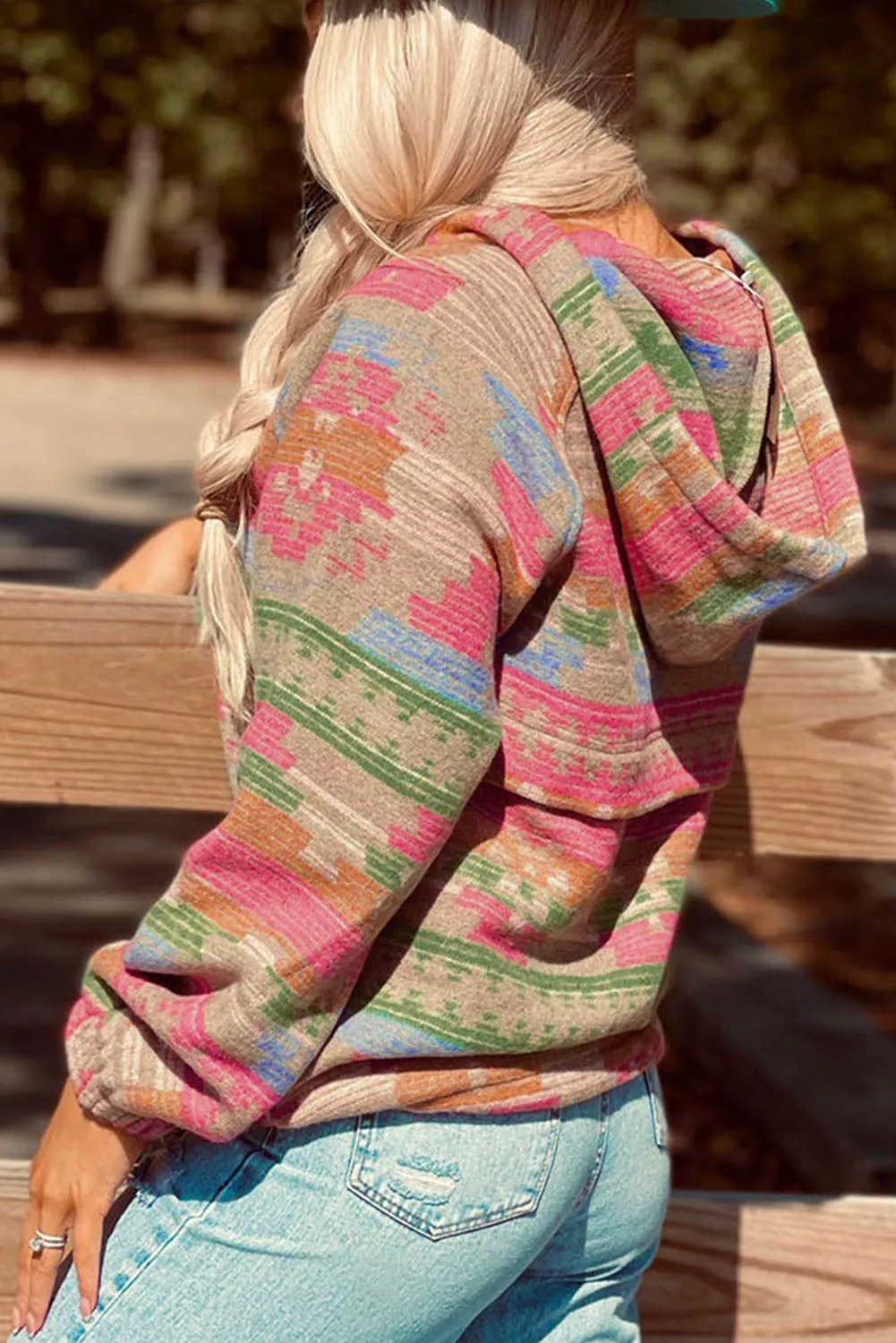 Nsquared Printed Zip-Up Long Sleeve Hoodie