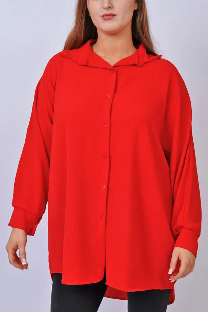 Plain Button Up Viscose Shirt