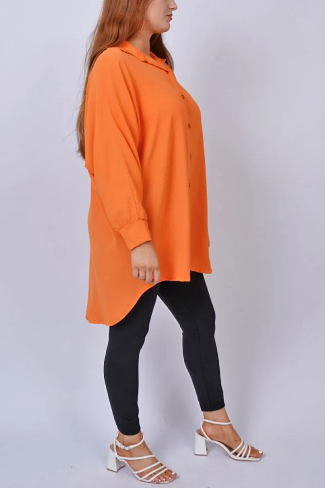 Plain Button Up Viscose Shirt