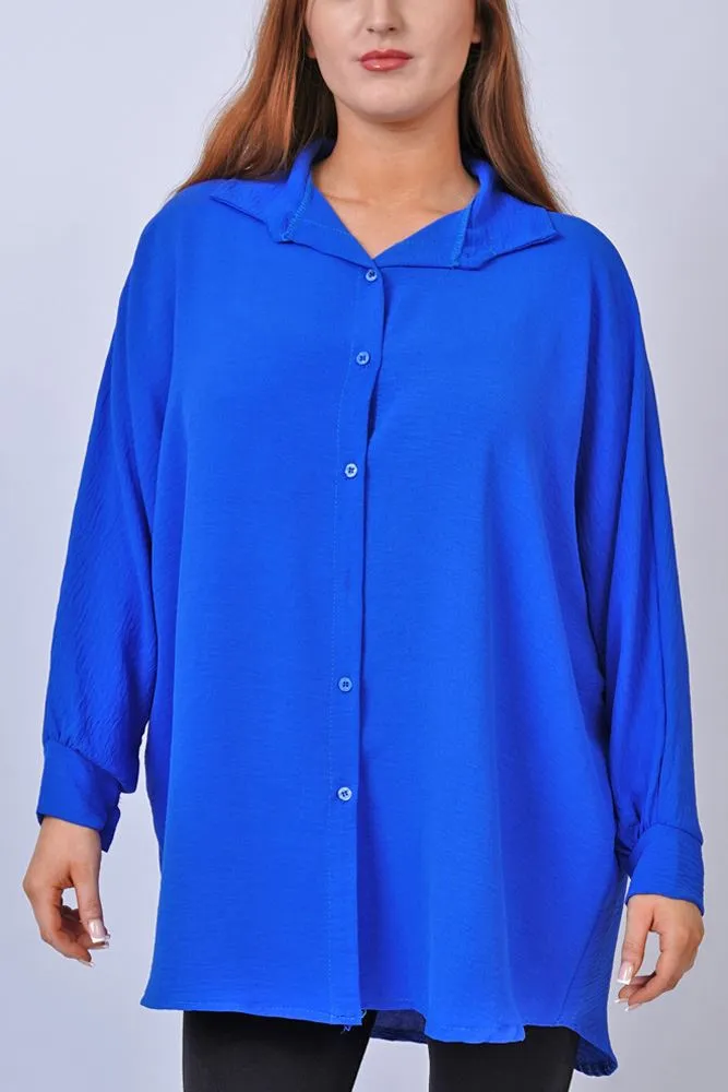 Plain Button Up Viscose Shirt