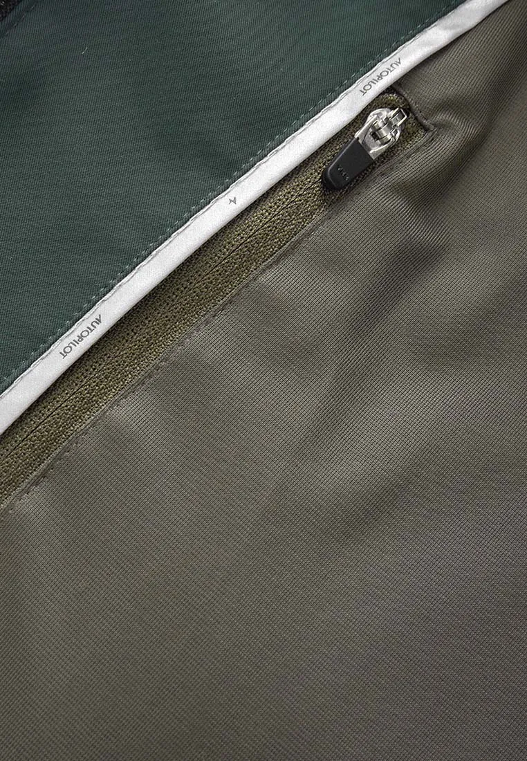 Rhodes Glossy Water-Resistant Windbreaker with Detachable Hood
