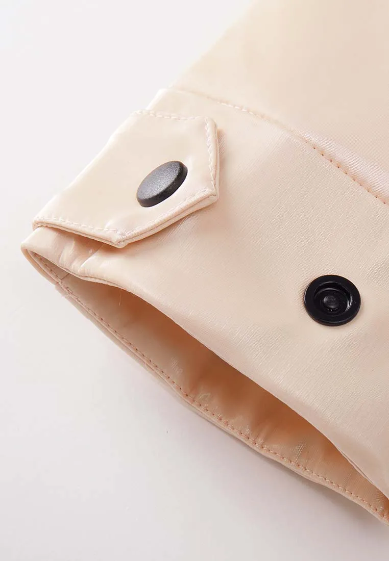 Rhodes Glossy Water-Resistant Windbreaker with Detachable Hood