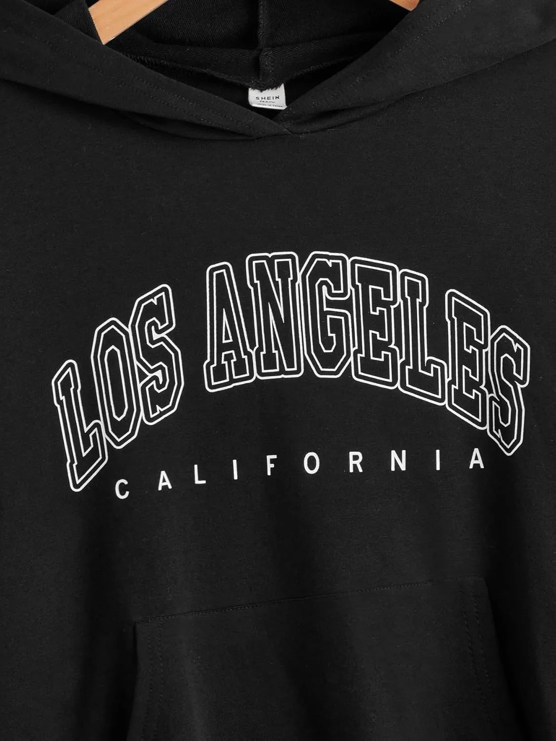 SHENHE Girl's Casual Fashion Los Angeles Hoodie Graphic Long Sleeve Hooded Sweatshirt