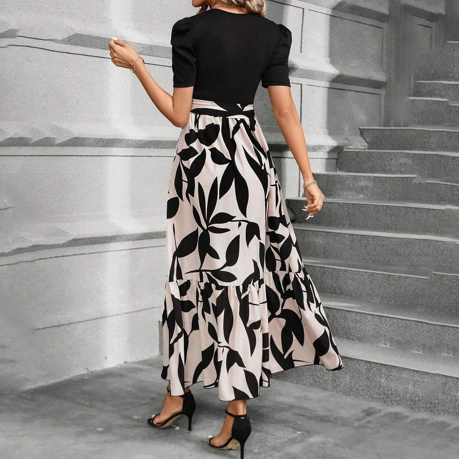 Summer Dresses for Women 2025 Casual Flowy Floral Maxi Dress Elegant Empire Waist Beach Dresses