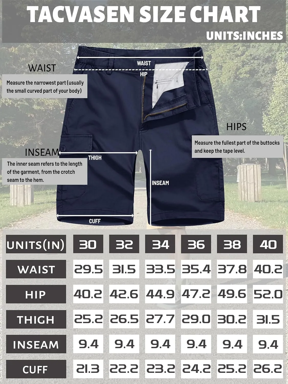 TACVASEN Men's Cargo Shorts Golf Elastic Waist Short for Men Cotton Hiking Shorts Stretchy Workout Short with Pockets