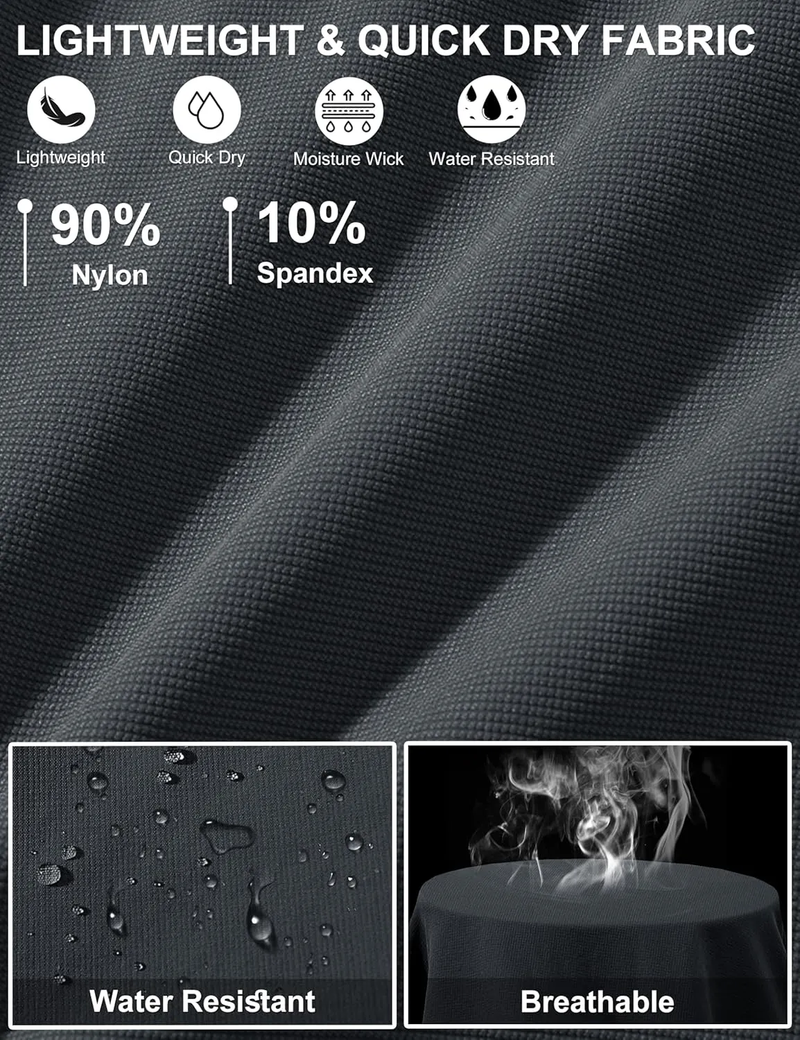 TACVASEN Men's Hiking Cargo Shorts 10" Quick Dry Lightweight Casual Golf Work Shorts with Zipper Pocket Summer Outdoor