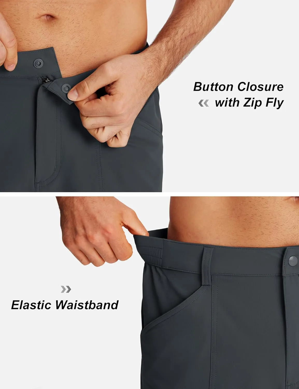 TACVASEN Men's Hiking Cargo Shorts 10" Quick Dry Lightweight Casual Golf Work Shorts with Zipper Pocket Summer Outdoor