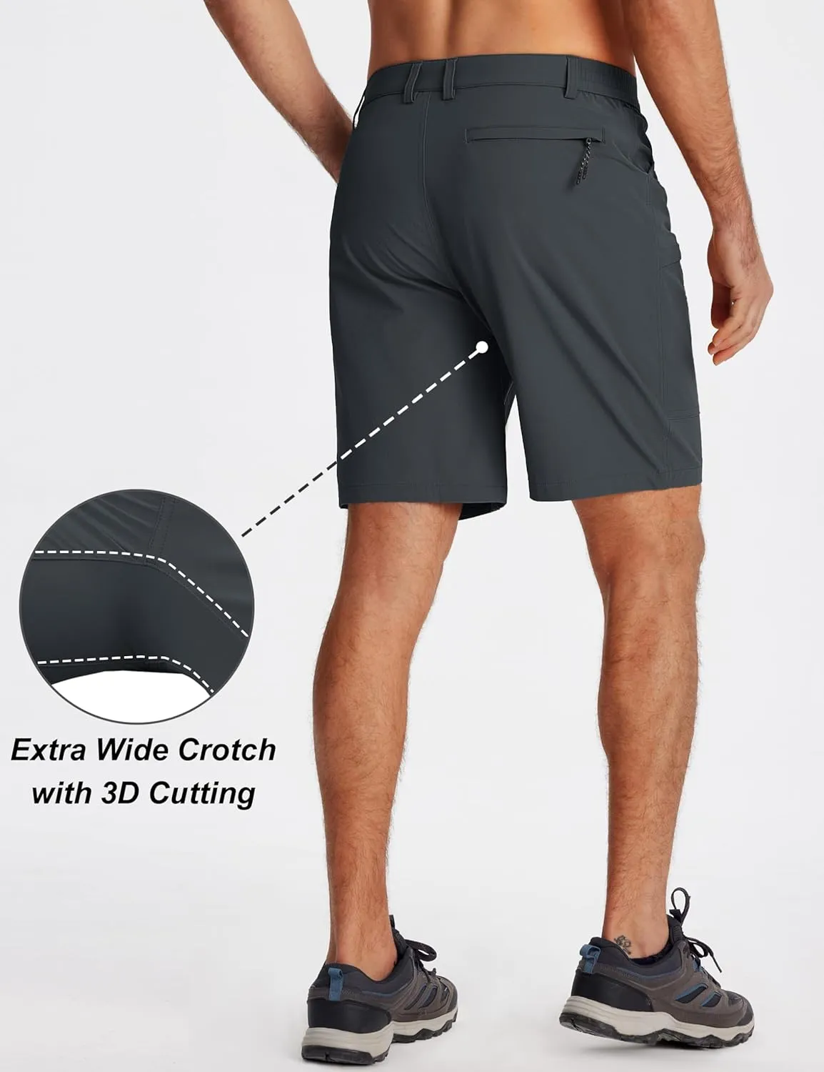 TACVASEN Men's Hiking Cargo Shorts 10" Quick Dry Lightweight Casual Golf Work Shorts with Zipper Pocket Summer Outdoor