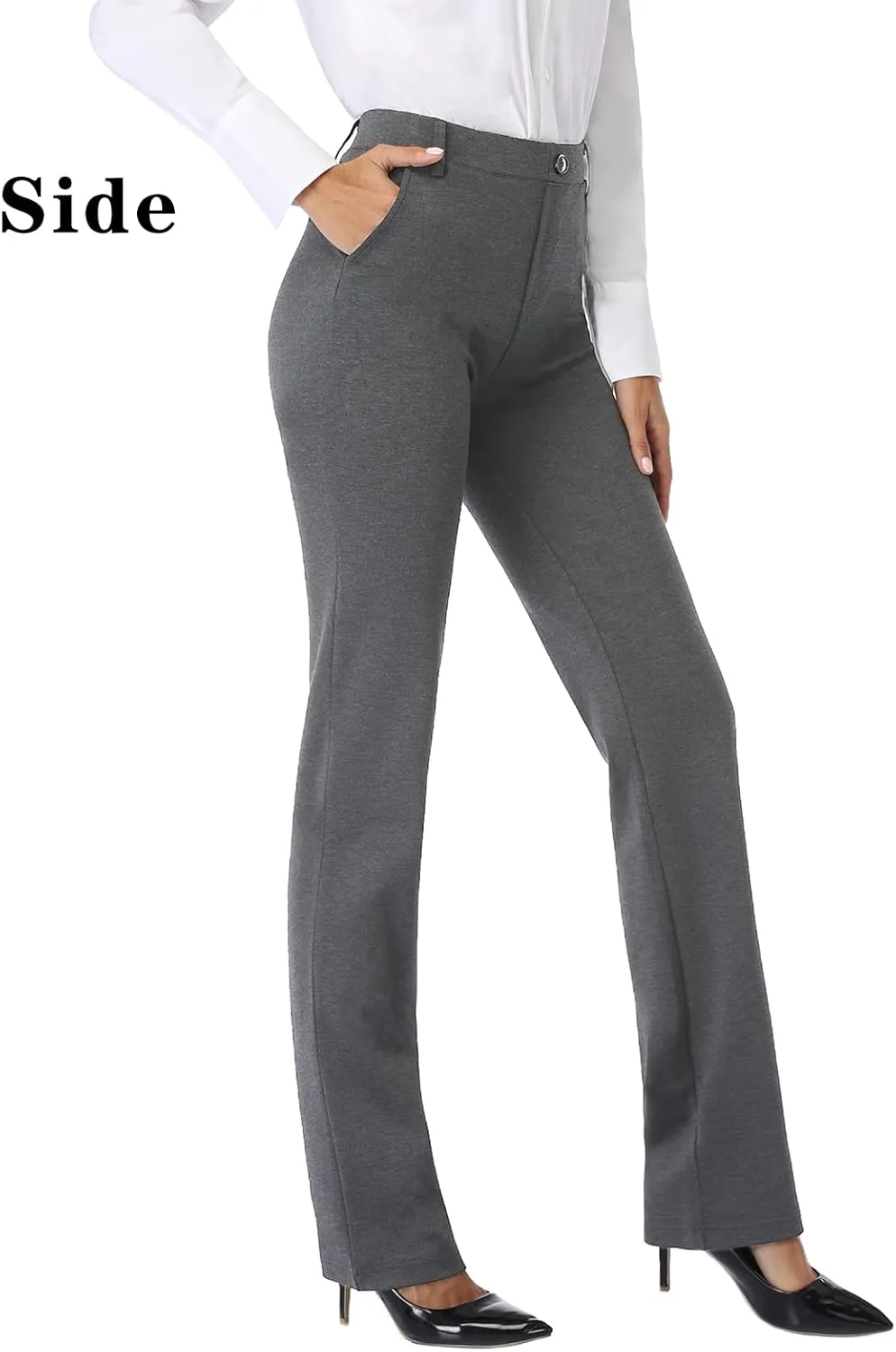 Tapata Women's Stretchy Straight Leg Dress Pants with Pockets Petite/28'' Regular/30'' Long/32'' Tall/34'' for Work Business