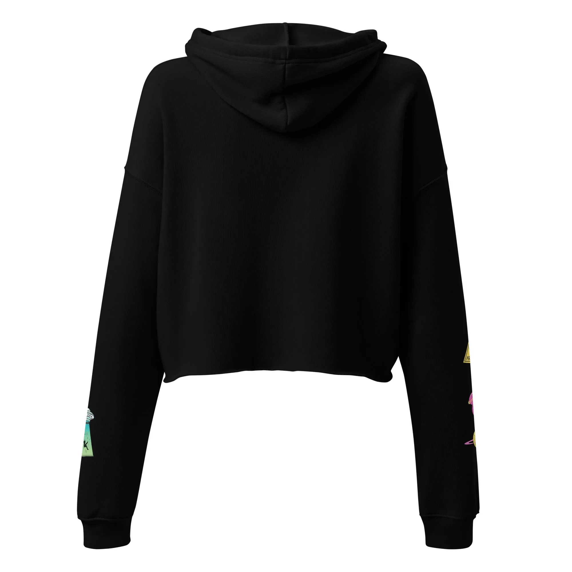 The Earth is F**ked Alien & Boston Terrier Crop Hoodie - VTown Designs Exclusive