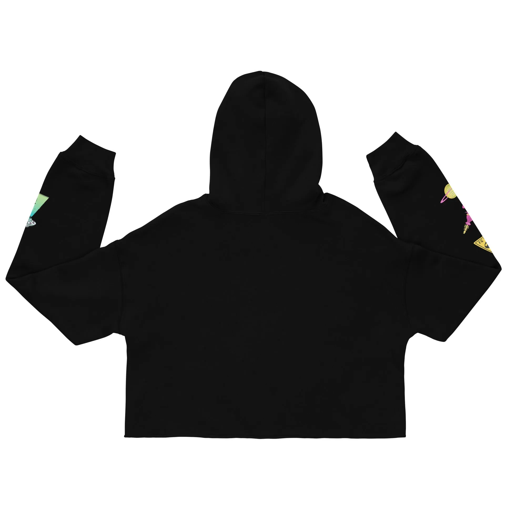 The Earth is F**ked Alien & Boston Terrier Crop Hoodie - VTown Designs Exclusive