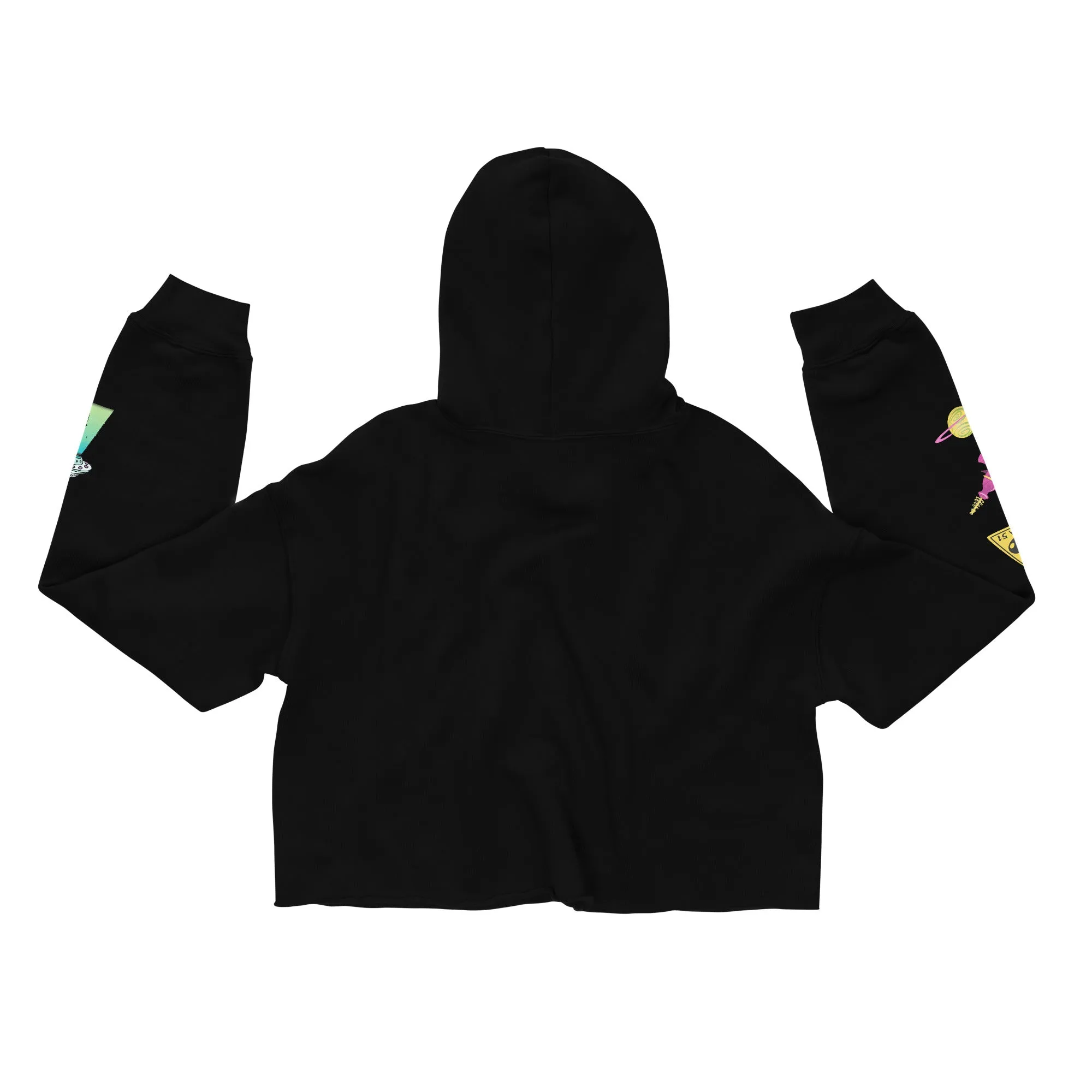The Earth is F**ked Alien & Boston Terrier Crop Hoodie - VTown Designs Exclusive