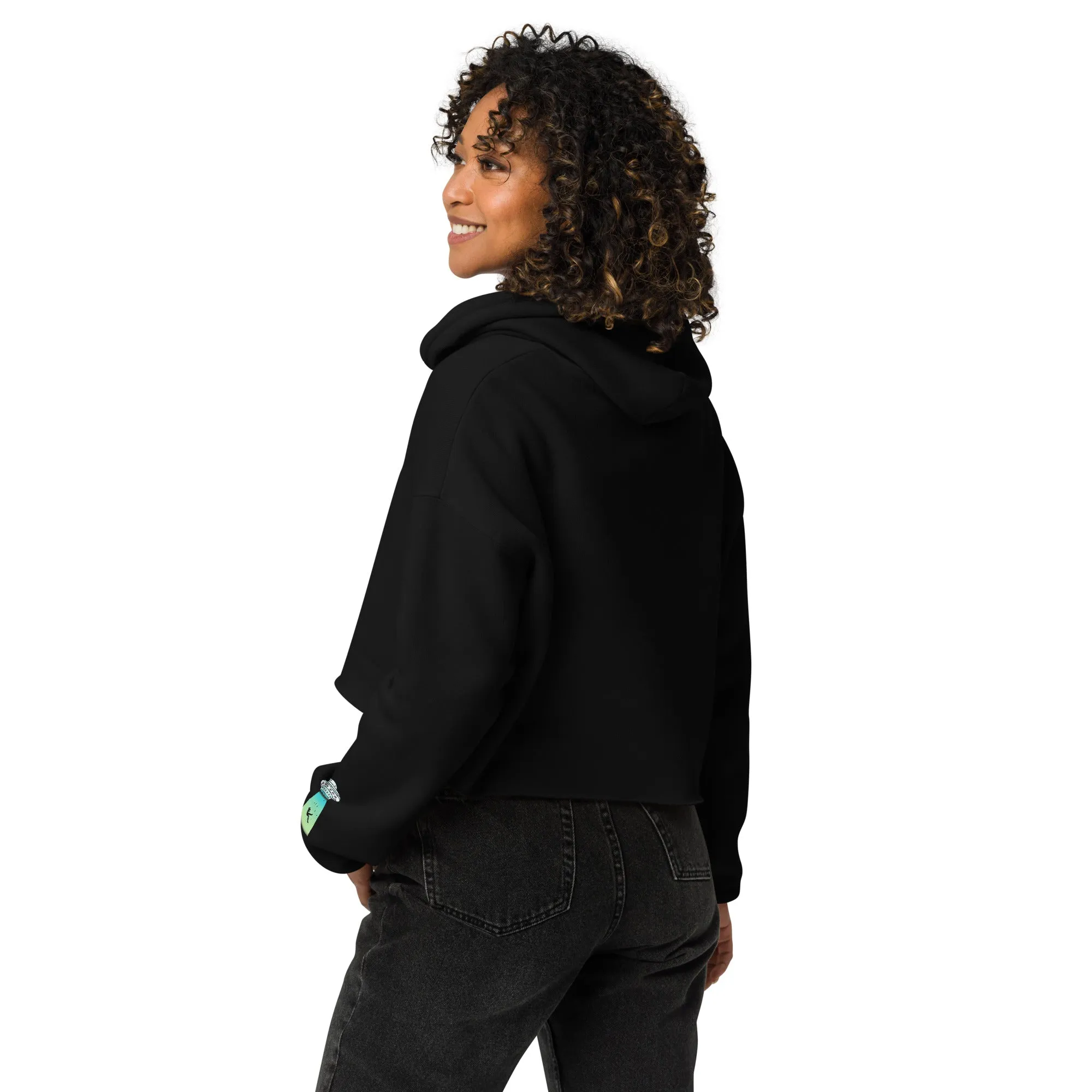 The Earth is F**ked Alien & Boston Terrier Crop Hoodie - VTown Designs Exclusive
