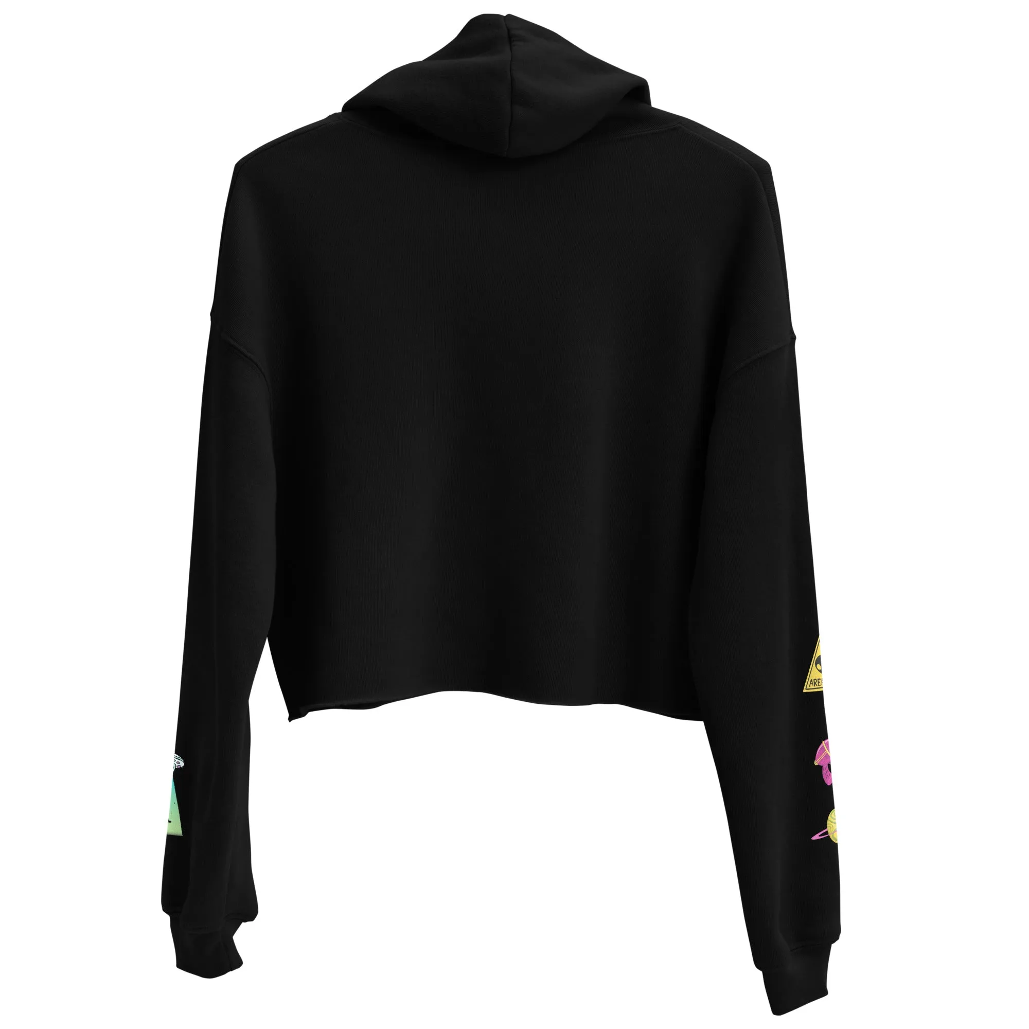 The Earth is F**ked Alien & Boston Terrier Crop Hoodie - VTown Designs Exclusive