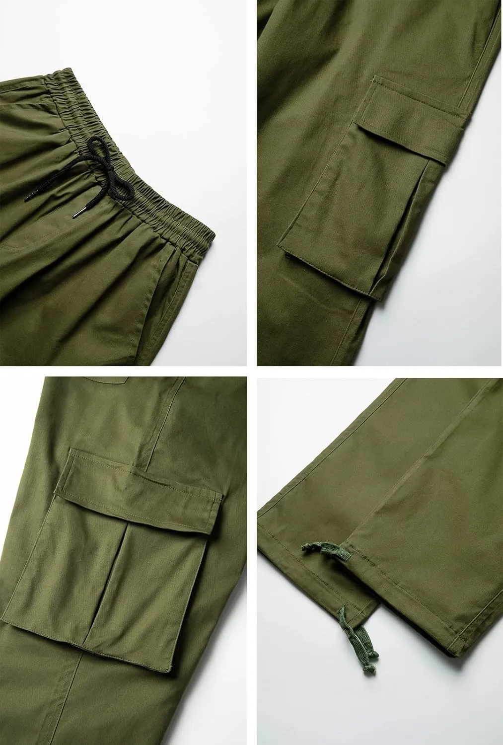 THWEI Mens Cargo Pants Casual Joggers Athletic Pants Cotton Loose Straight Sweatpants