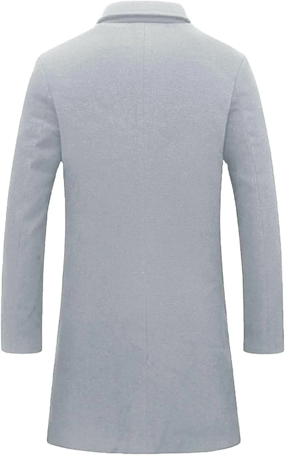 Trench Coat for Men Notched Lapel Single Breasted Long Peacoat Warm Winter Cotton Business Long Jacket Overcoat