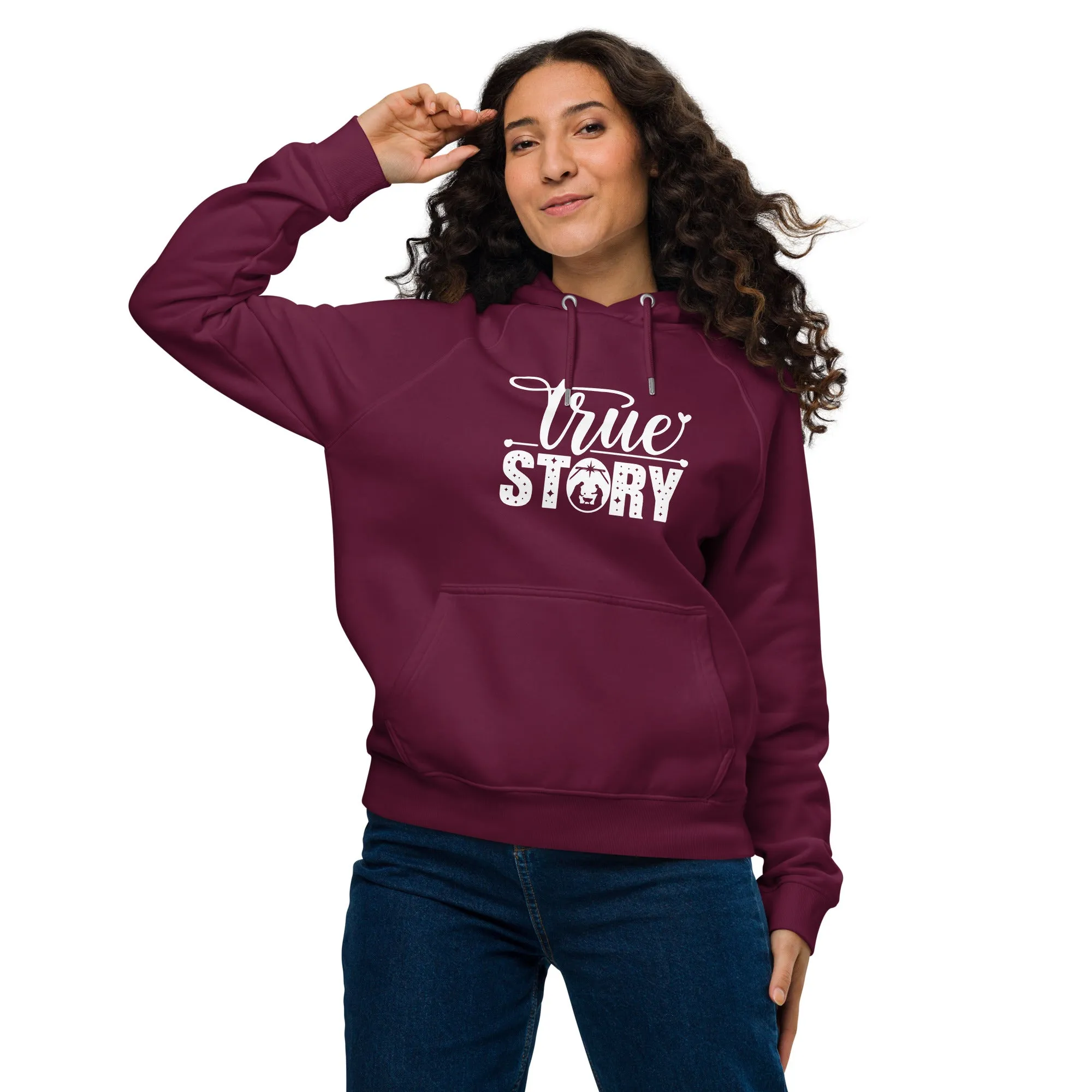 True Story White Christmas Graphics Women Eco Raglan Hoodie