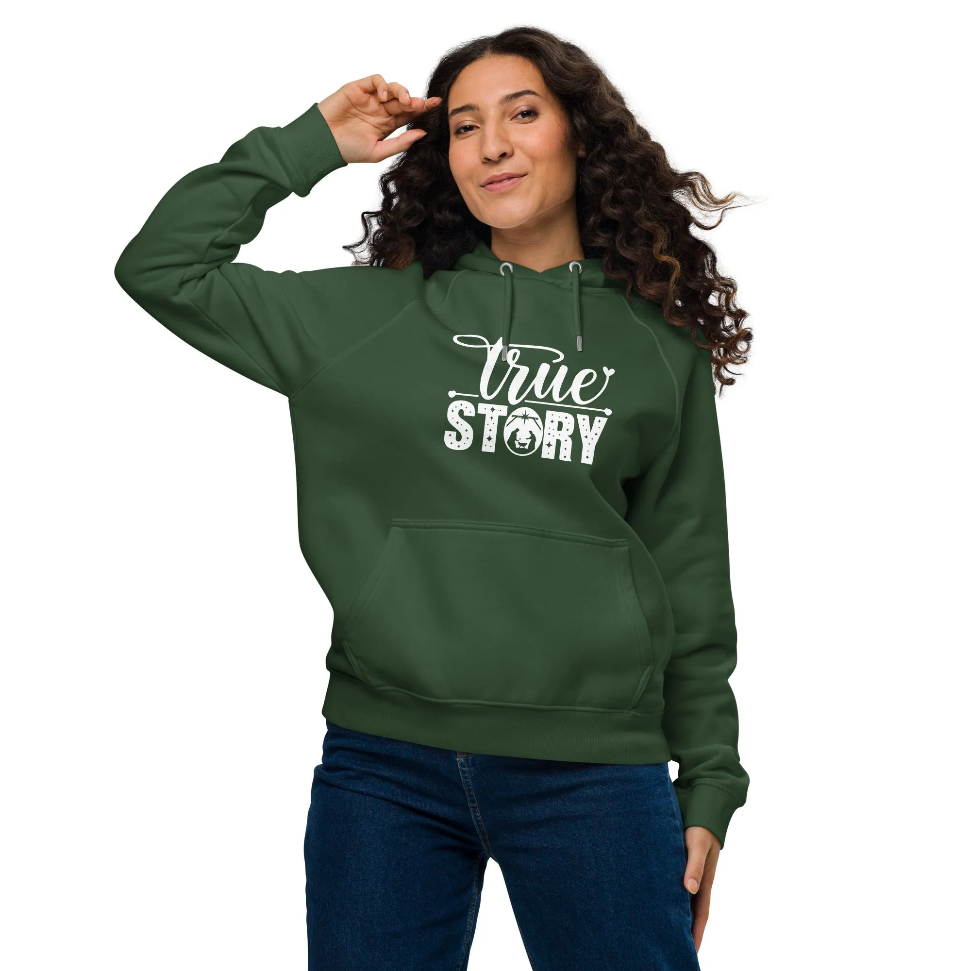 True Story White Christmas Graphics Women Eco Raglan Hoodie