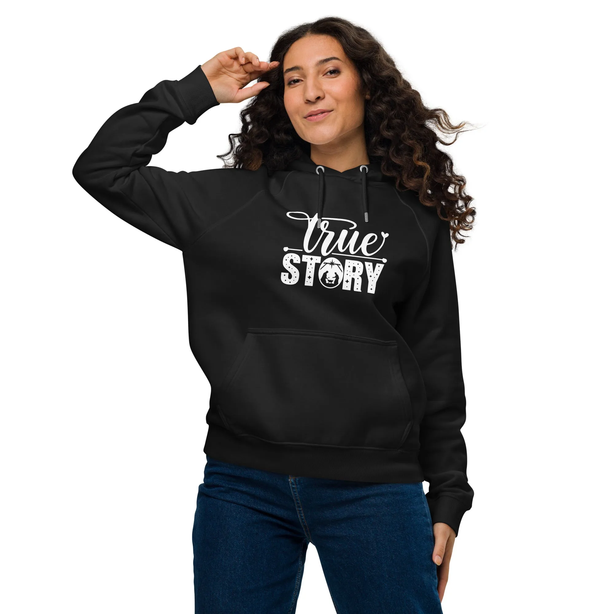True Story White Christmas Graphics Women Eco Raglan Hoodie