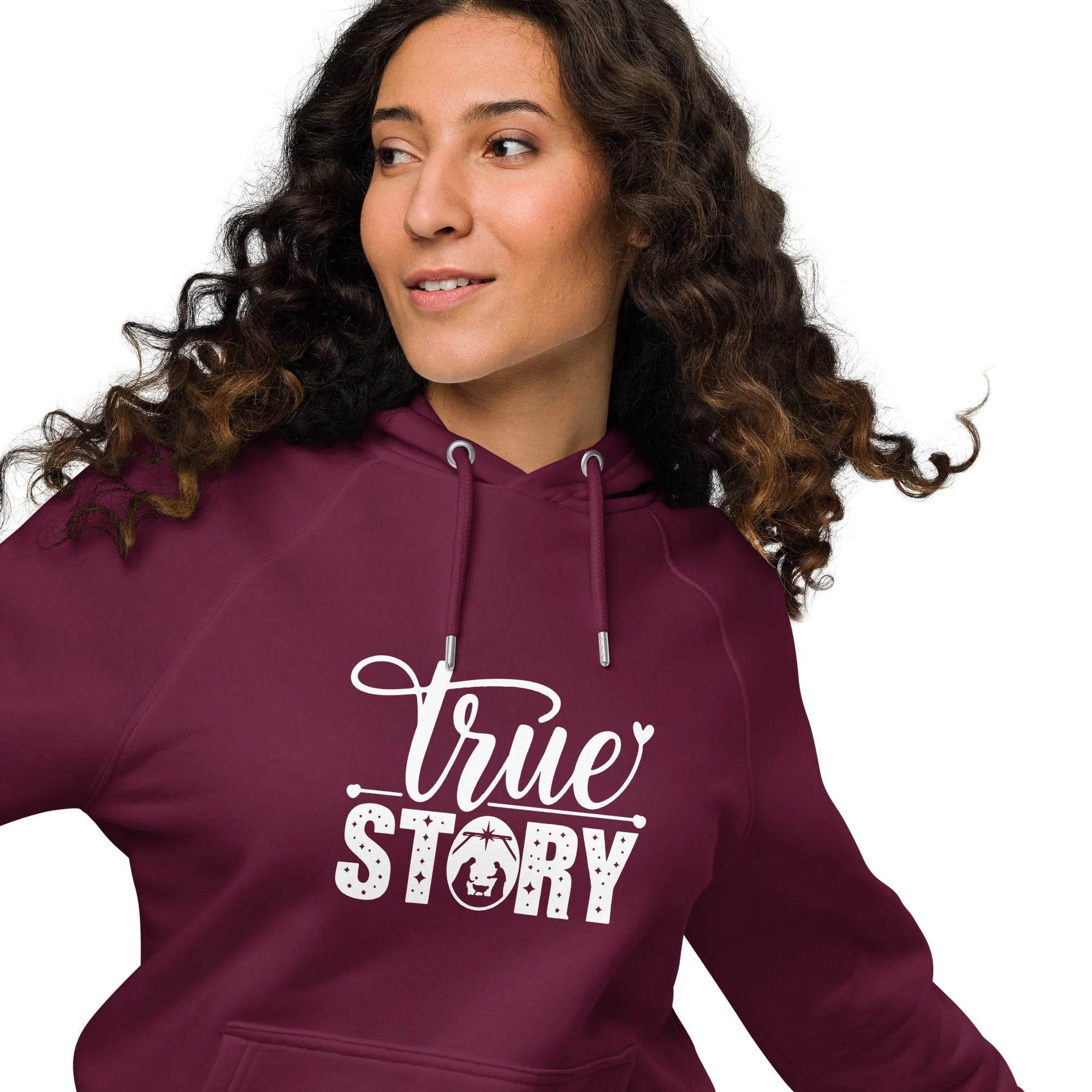 True Story White Christmas Graphics Women Eco Raglan Hoodie
