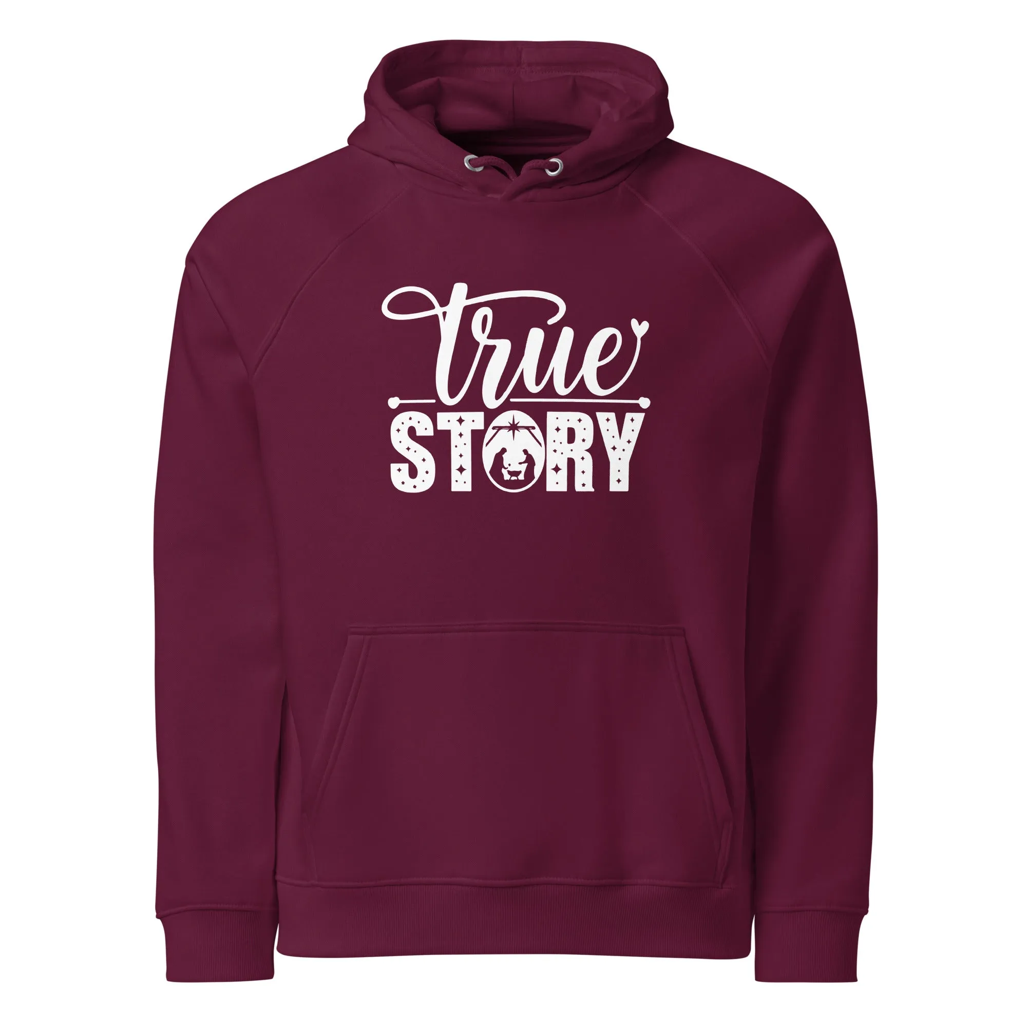 True Story White Christmas Graphics Women Eco Raglan Hoodie