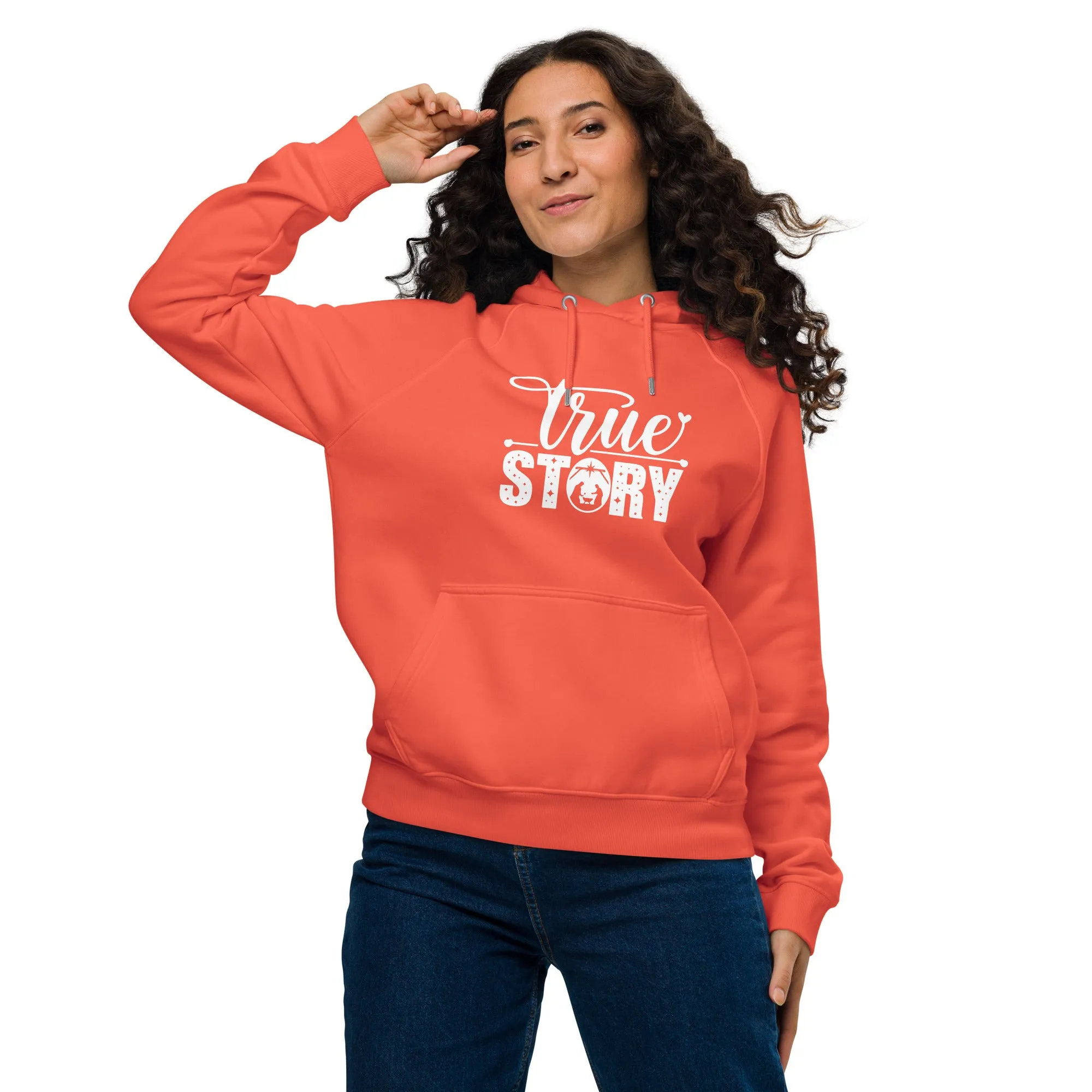 True Story White Christmas Graphics Women Eco Raglan Hoodie