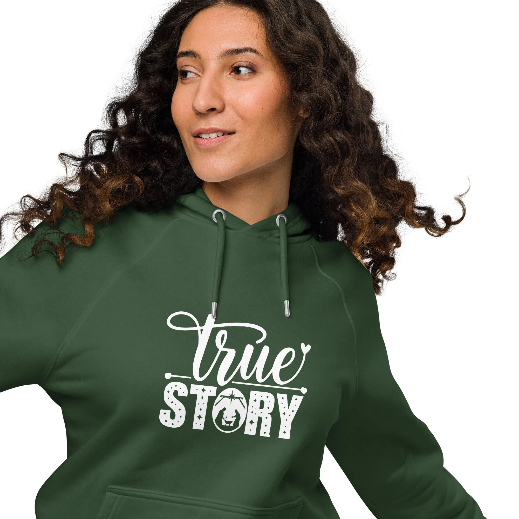 True Story White Christmas Graphics Women Eco Raglan Hoodie