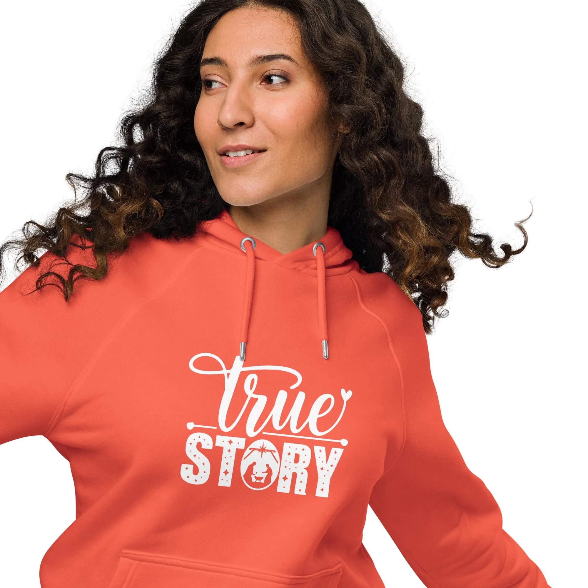 True Story White Christmas Graphics Women Eco Raglan Hoodie