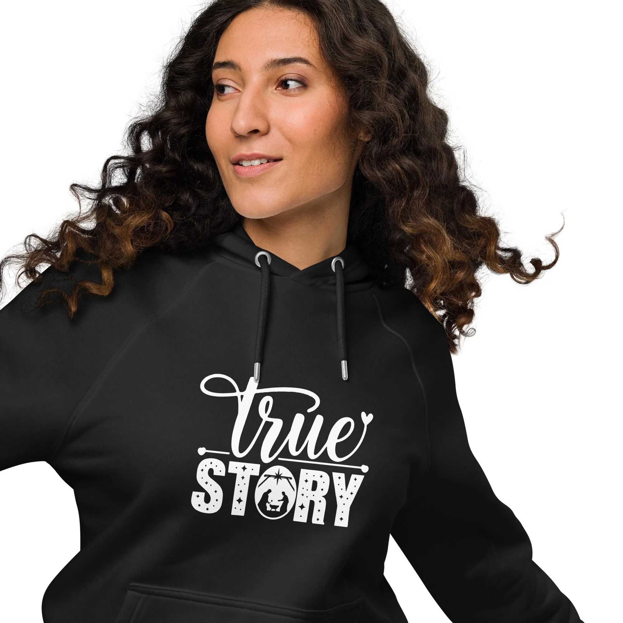 True Story White Christmas Graphics Women Eco Raglan Hoodie