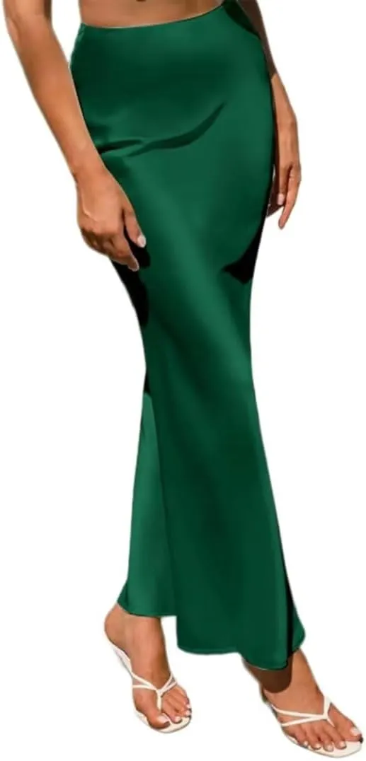 Womens Skirt High Waisted Skirts Satin Skirt Midi Silk Skirts for Women Skirts for Women Trendy