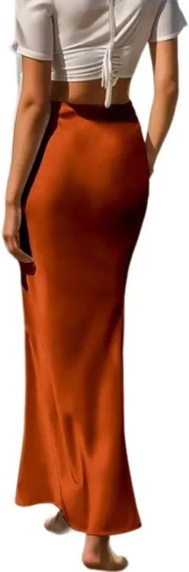 Womens Skirt High Waisted Skirts Satin Skirt Midi Silk Skirts for Women Skirts for Women Trendy