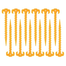 Yellow Vortex Ground Anchors - Premium Spiral Tent Stakes for Sand and Soil