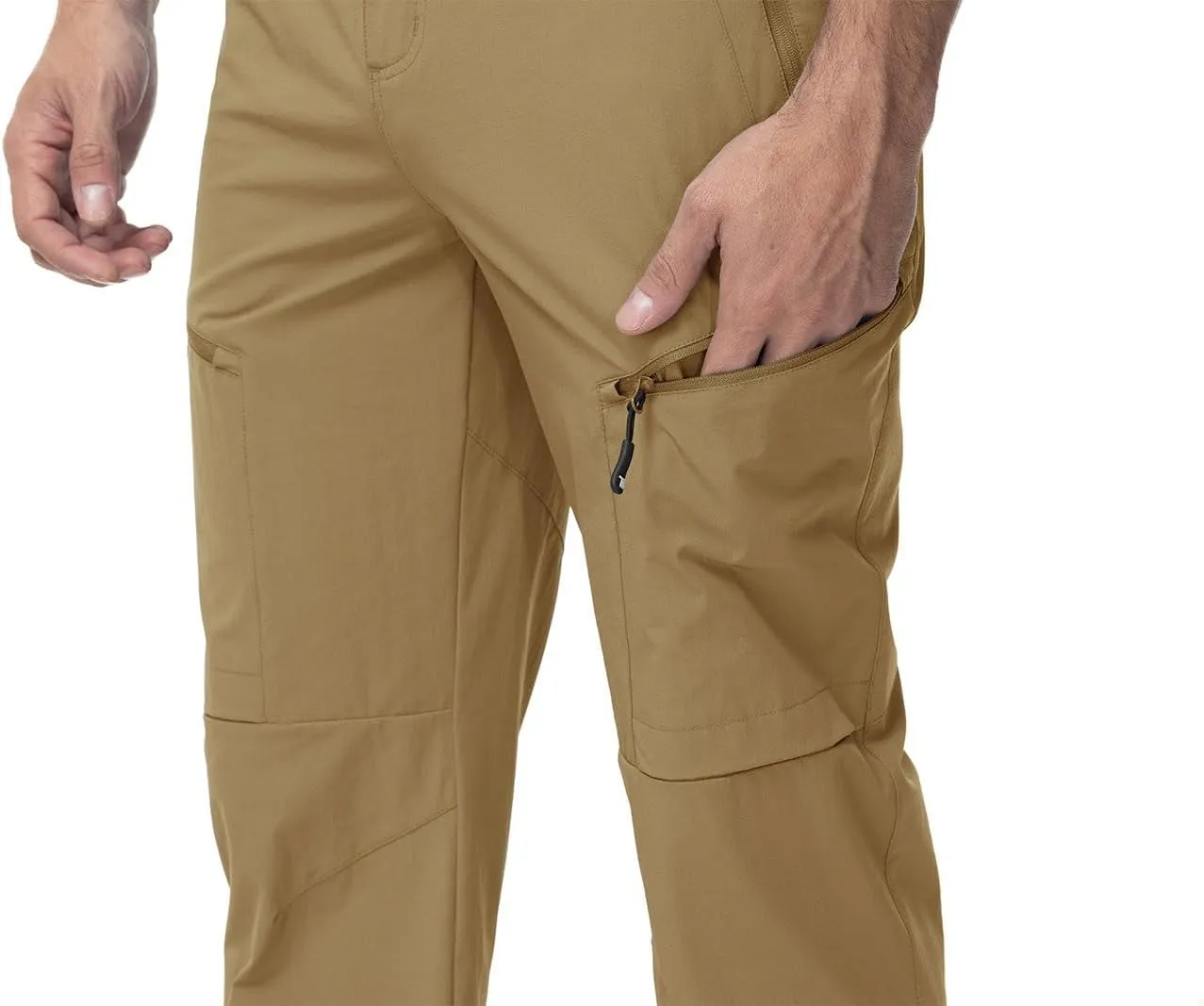 YSENTO Men's Cargo Hiking Pants Lightweight 5 Zipper Pockets Stretch Quick Dry Camping Fishing Travel Pants